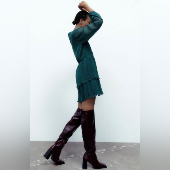 Zara short Dotted Mesh Dress - Picture 3 of 9